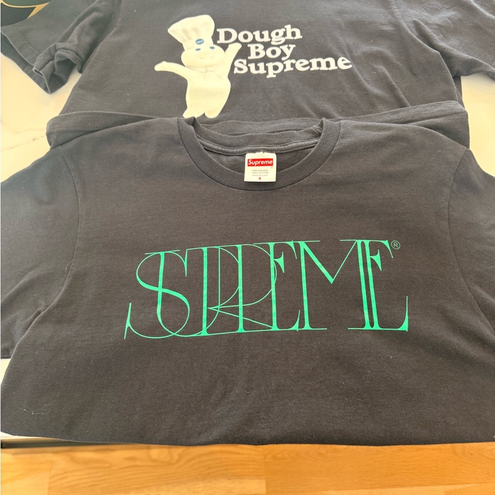 NEWBundle: 1 Dough Boy and 1 Trademark Supreme Navy T-Shirts. Adult Small